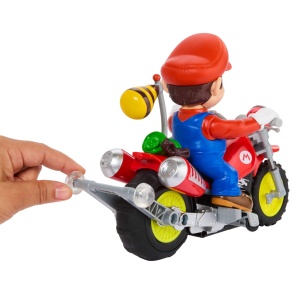Motocicleta cu telecomanda Hot Wheels Mario Kart, Wheelie Motocross, detalii autentice - Img 5