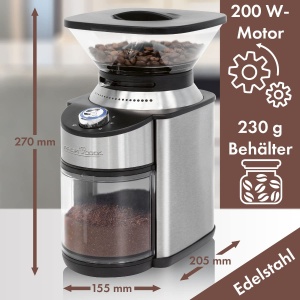 Moulineta electrica ProfiCook PC-EKM 1205, 200W, 230g, 16 grade de macinare - Img 5