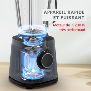 Moulinex PerfectMix Essential, blender de inalta performanta, 1200 W, tehnologie cu lame Powelix, usor de curatat, LM771BF0 - Img 2