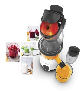 MOULINEX Ultra Juice Juicer pentru suc rece 2 filtre Sticla de baut 600 ml extra lata 85 mm Program automat Easy Clean Juicer pentru fructe si legume intregi, silentios, 200 W, ZU600110 - Img 8