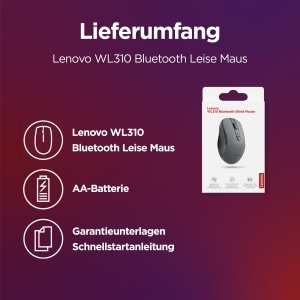 Mouse Bluetooth Silent Lenovo WL310, Acryl, Culoare gri - Img 6