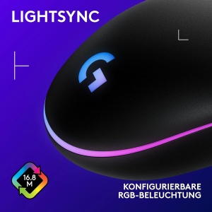 Mouse de gaming Logitech G203, 8000 DPI, RGB personalizabil, 6 butoane, negru - Img 5