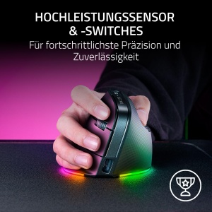 Mouse ergonomic vertical Razer Pro Click V2, wireless, negru, 30K senzor optic - Img 8