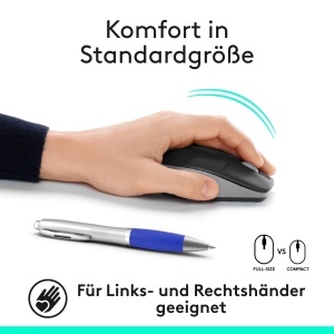 Mouse fara fir Logitech M190 design curbat pentru ambidextr durata de viata a bateriei de 18 luni plus modul de consum redus receptor USB control prec - Img 2