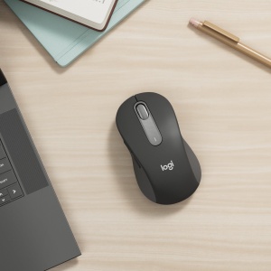 Mouse fara fir Logitech Signature M650 L - maini mari, clicuri silentioase, butoane laterale personalizabile, Bluetooth, compatibilitate cu mai multe dispozitive - Graphite - Img 2