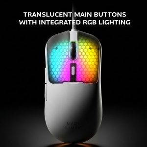 Mouse gaming Mars Gaming MM-Viper, 56g, RGB, senzor optic 12800 DPI, alb - Img 3