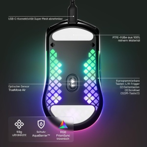 Mouse gaming SteelSeries Aerox 3, design ultraleger, RGB, senzor optic 8500 DPI - Img 3
