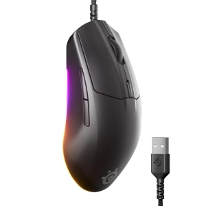 Mouse gaming SteelSeries Rival 3 Gen 2, 8500 DPI, RGB, 77 g, Negru