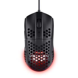 Mouse Gaming Trust Gaming GXT 928 Helox, Mouse USB cu fir ultrausor 65g, DPI reglabil (200-6400), Senzor optic, 6 butoane programabile, Iluminare RGB pentru PC de gaming MMO - Negru