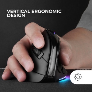 Mouse Gaming Vertical Mars Gaming MM-SK, Ergonomic, RGB, 8400DPI, Negru - Img 2