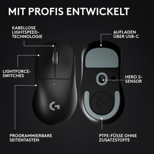 Mouse gaming wireless Logitech G PRO X SUPERLIGHT 2 DEX, 44K DPI, USB-C, negru - Img 6