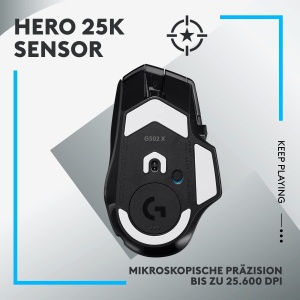 Mouse gaming wireless Logitech G502 X Lightspeed HERO 25K negru tehnologie LIGHTFORCE - Img 4