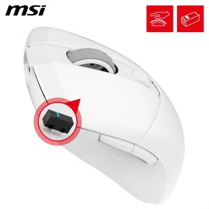Mouse gaming wireless MSI Versa 300, alb, 8000 DPI, autonomie 50 ore - Img 2