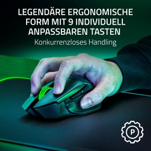 Mouse gaming wireless Razer Basilisk V3 X HyperSpeed, 9 butoane personalizabile, senzor optic 18K, negru - Img 3