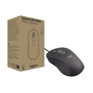 Mouse Logitech Signature Wired M520 USB-C Plug-and-Play Grafit Silent Touch