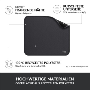 Mouse Pad Logitech Studio Series, Anti-Rutsch, Design Modern, Culoare Gri - Img 4