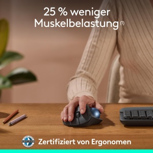 Mouse Trackball Logitech ERGO M575S, wireless, ergonomic, cu control cu degetul - Img 4