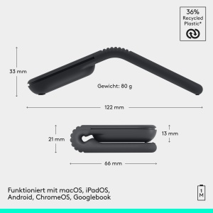 Mouse Ultramobil Logitech Mobi Fold, Faltabil, Bluetooth, Compatibil cu Multiple Dispozitive - Img 10