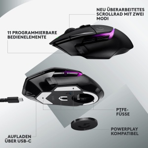 Mouse wireless gaming Logitech G502 X PLUS RGB LIGHTSPEED senzor HERO 25K Negru - Img 7
