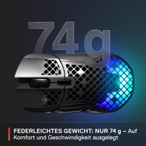 Mouse wireless gaming SteelSeries Aerox 5 RGB ultralight 9 butoane Bluetooth24 GHz - Img 4