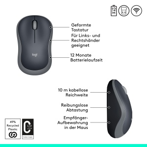 Mouse wireless Logitech M185 gri 1000 DPI autonomie 12 luni - Img 7