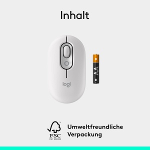 Mouse wireless Logitech POP Bluetooth compact si silentios compatibil cu 3 dispozitive Alb Gri - Img 9