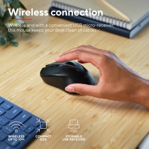 Mouse wireless Trust Mydo silentios 1000-1800 DPI negru - Img 4