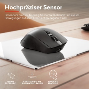 Mouse wireless Trust Ozaa, Bluetooth si 2.4GHz, reciclabil, negru - Img 6