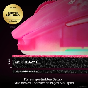 Mousepad Gaming SteelSeries QcK Heavy, Mare 450 mm x 400 mm, Culoare Magenta - Img 2