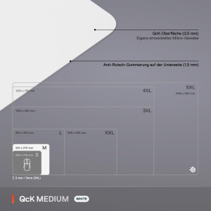 Mousepad SteelSeries QcK, Alb, Anti-Rutsch, 320 mm x 270 mm - Img 5