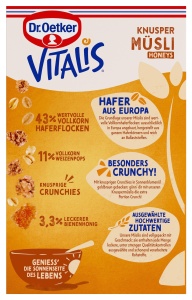 Muesli Crocant Dr. Oetker Vitalis Knusper Honeys, cu Miere, 5 x 600g - Img 8