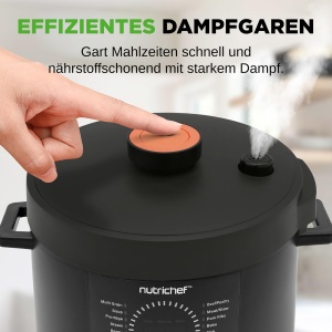 Multicooker NutriChef 5,7 L, 1000 W, 9 programe, negru - Img 6
