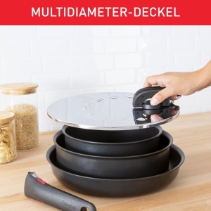 Multideckel Tefal Ingenio L98298 20-28 cm Inox Compatibil cu Tigaile si Vasele Ingenio - Img 3