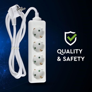 Multipriza V-TAC cu 4 prize Schuko, cablu de 1,5 m, 16 A, alba - Img 6