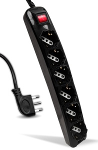Multipriza V-TAC cu 6 priza, 1.5m cablu, culoare neagra