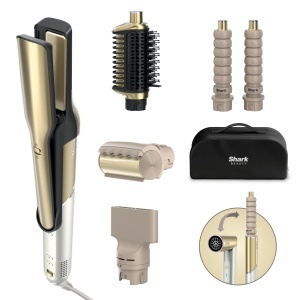 Multistyler Shark Glam cu 5 accesorii, hitzekontrollierte ceramica, finisaj lucios