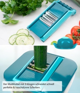 Nicer Dicer Chef Professional 23 Piese Tocator Manual cu Recipient 52L si Capace Frischhaltedeckel - Img 7