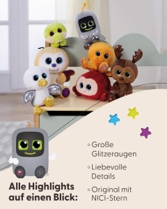 NICI GLUBSCHIS Roboter R03-Bot 15cm - Jucarie din plus gri ochi stralucitori - Img 5