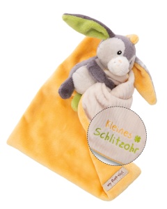 NICI Schmusetuch Baby 49751 Esel 22x22 cm Cadou pentru Nou-Nascuti