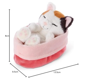 NICI Sleeping Kitties Pisicuta de plus 12cm crem cos rot-roz - Img 7