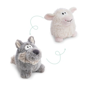 NICI Wolf 2 in 1 Plus 15cm Gri Functie Reversibila