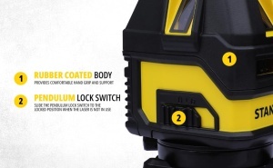 Nivel laser STANLEY STHT77514-1 cu auto-nivelare, 4 linii, interior - Img 4