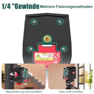 Nivela laser HYCHIKA Kreuzlinienlaser Verde auto-nivelare cu mod manual - Img 3