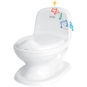 Nuby Dr. Talbot's - My Real Potty - Olita pentru copii cu sunet de spalare - Antrenor de toaleta pentru copii - cu sunet real si baterii incluse - Toaleta alba - 18+ luni