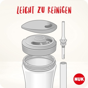 NUK Action Cup Pahar de baut pentru copii 12 luni 230 ml Capac rasucit cu paie moale Rezistent la scurgeri Fara BPA crab mov - Img 5