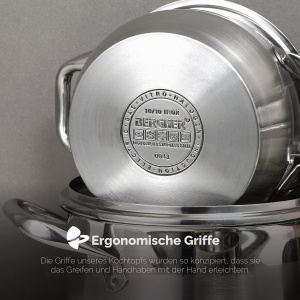 Oala BERGNER Gourmet din inox cu capacitate de 8 L si manere ergonomice - Img 4