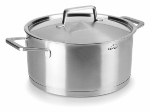 Oala cu capac Lacor Foodie 45016 16x75 cm otel inoxidabil gri