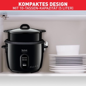 Oala de gatit orez Tefal New Classic RK1038, 5L, negru-metalic, cu functie de aburire - Img 3