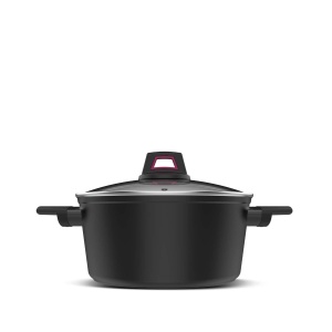 Oala din aluminiu Taurus Best Moments, 24 cm, antiaderenta, neagra