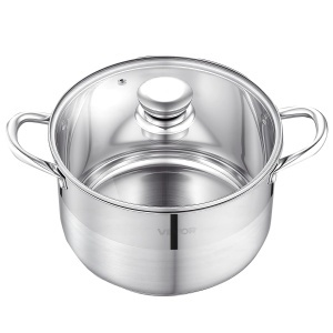 Oala din inox VEVOR 7,6 L cu capac din sticla, inductie, PFOA si PFAS-free - Img 9